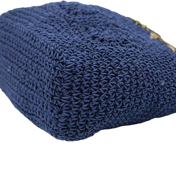 Vintage Crochet Clutch Bag With Ribbon Embroidery - Picture 7 of 11